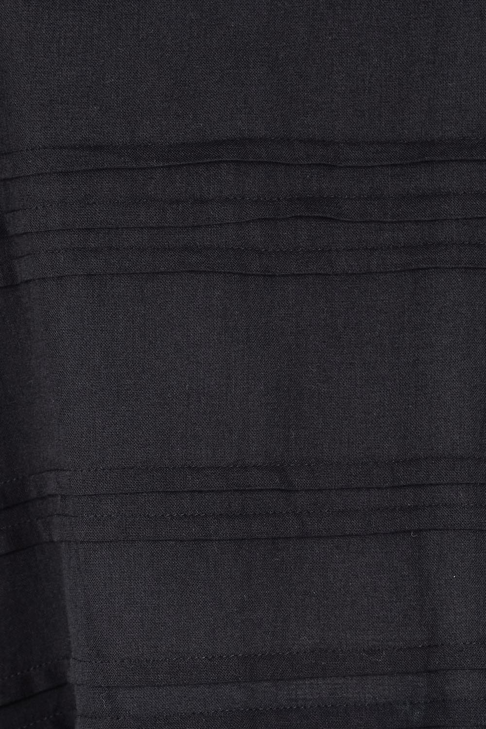 Product shot of the Essentials Pleated Cotton Top - Black in colour Black, showing detail