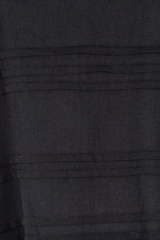 Product shot of the Essentials Pleated Cotton Top - Black in colour Black, showing detail