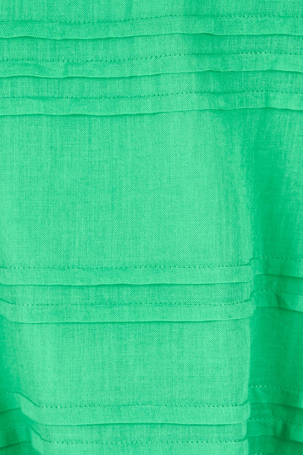 Product shot of the Essentials Pleated Cotton Top - Green in colour Green, showing detail