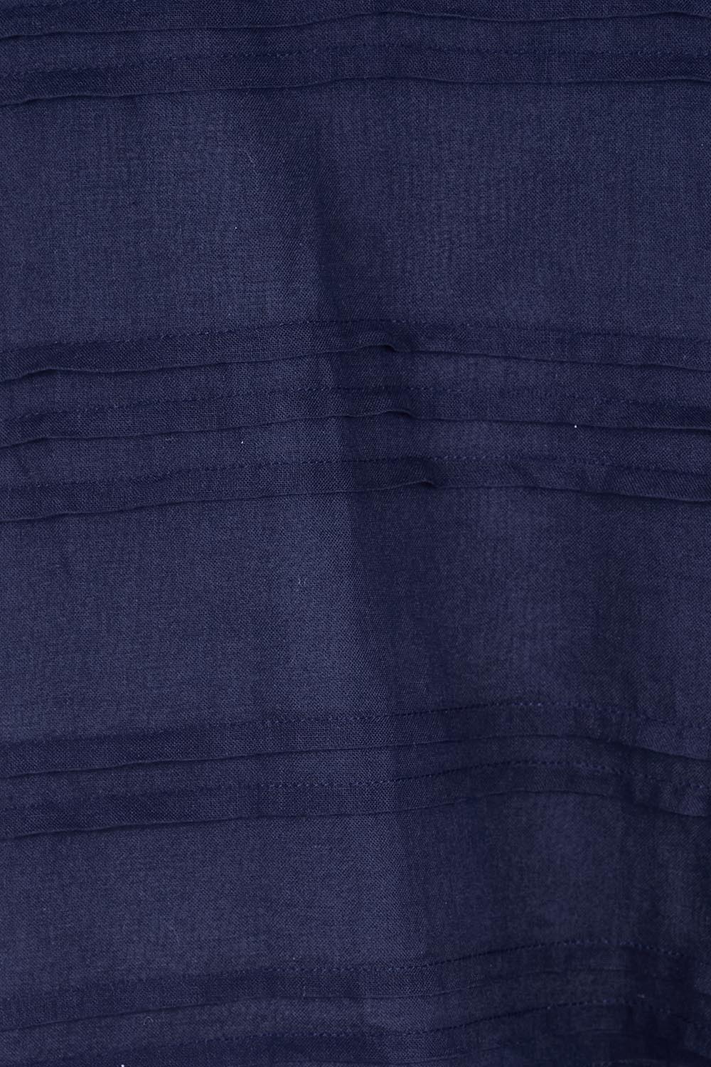 Product shot of the Essentials Pleated Cotton Top - Navy in colour Navy, showing detail