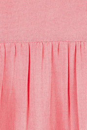 Product shot of the Essentials Linen Blend Bubble Dress in colour Pinkpunch (Pink), detail