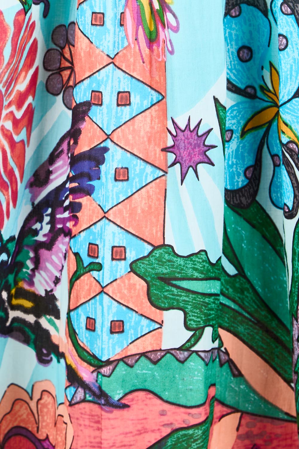 Product shot of the Essy Fit Dress – Print in colour Print, showing detail