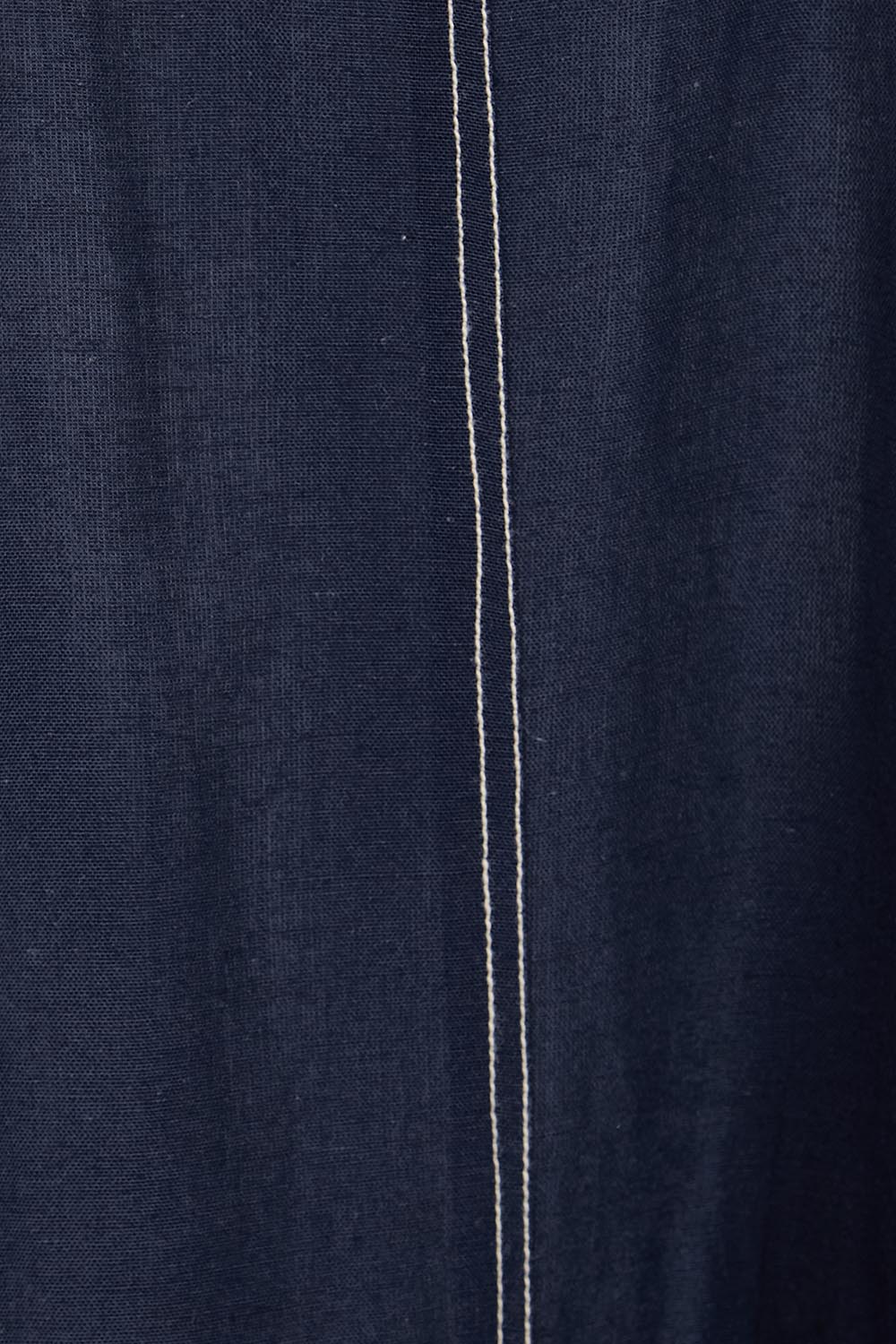 Product shot of the Essentials Strappy Linen Blend Dress - Navy in colour Navy, showing detail