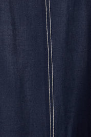 Product shot of the Essentials Strappy Linen Blend Dress - Navy in colour Navy, showing detail