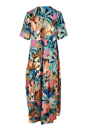Preloved Paphos Short Sleeve Peak Dress - Print