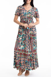 Preloved Rio Maxi Layered Dress - Print
