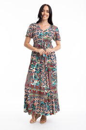 Preloved Rio Maxi Layered Dress - Print
