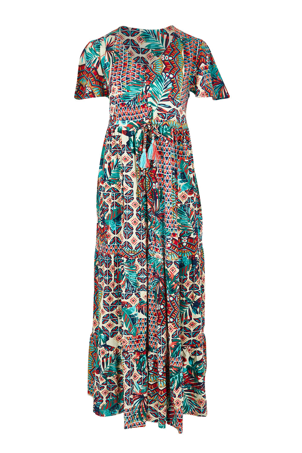 Preloved Rio Maxi Layered Dress - Print