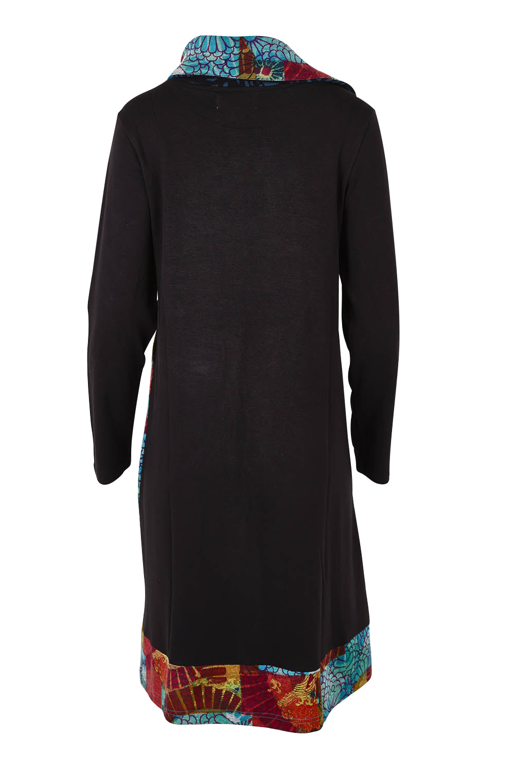 Product shot of the Billie Jean Patch Pockets Dress in colour Billiejean (Black), from the back