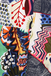 Product shot of the Hotel California Patch Dress in colour California (Blue), detail