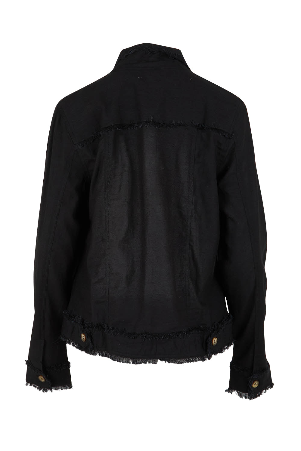 Product shot of the Essentials Linen Blend Jacket in colour Black (Black), from the back