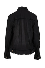 Product shot of the Essentials Linen Blend Jacket in colour Black (Black), from the back