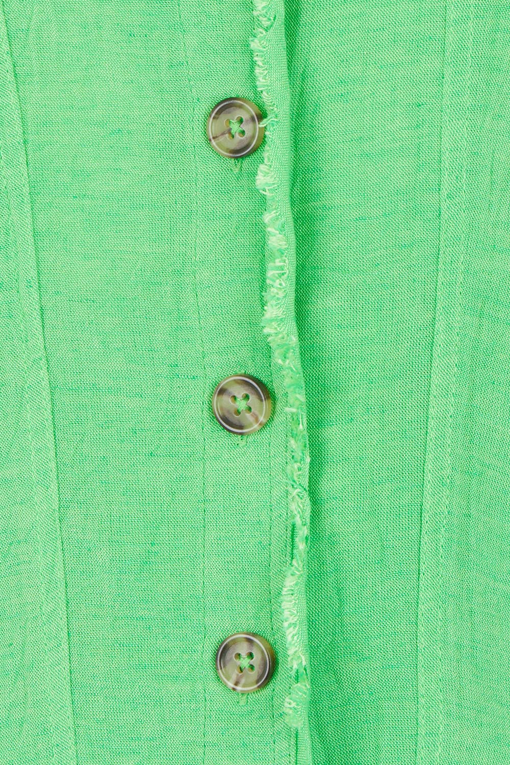 Product shot of the Essentials Linen Blend Jacket in colour Parakeet (Green), detail