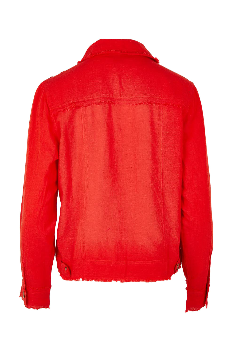 Product shot of the Essentials Linen Blend Jacket in colour Red (Red), from the back