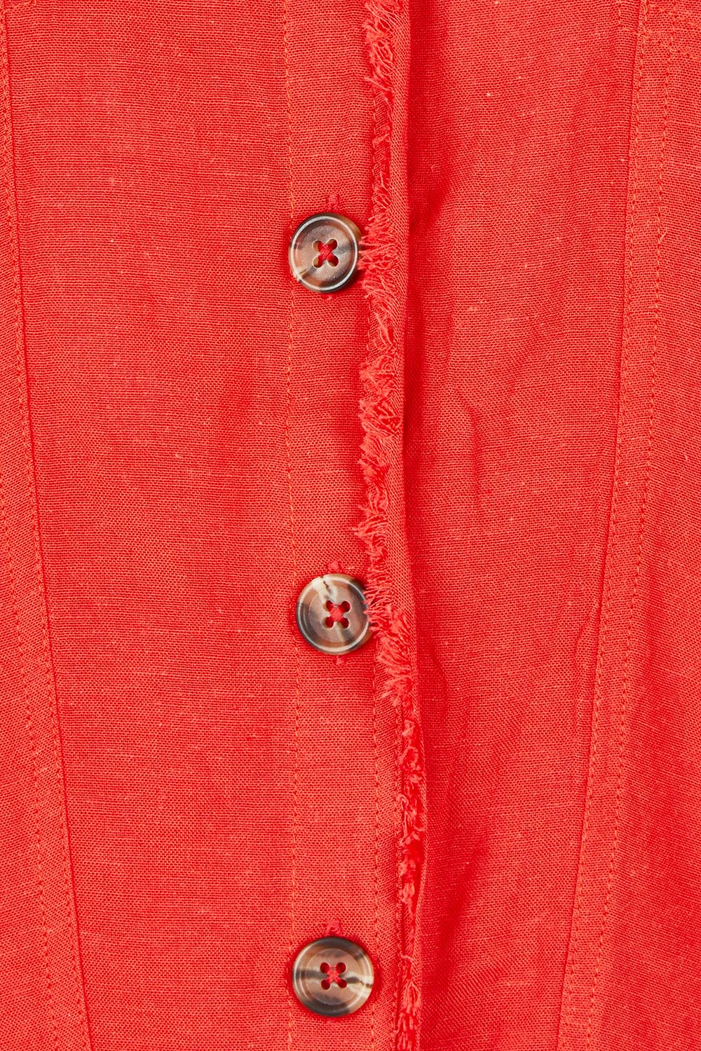 Product shot of the Essentials Linen Blend Jacket in colour Red (Red), detail