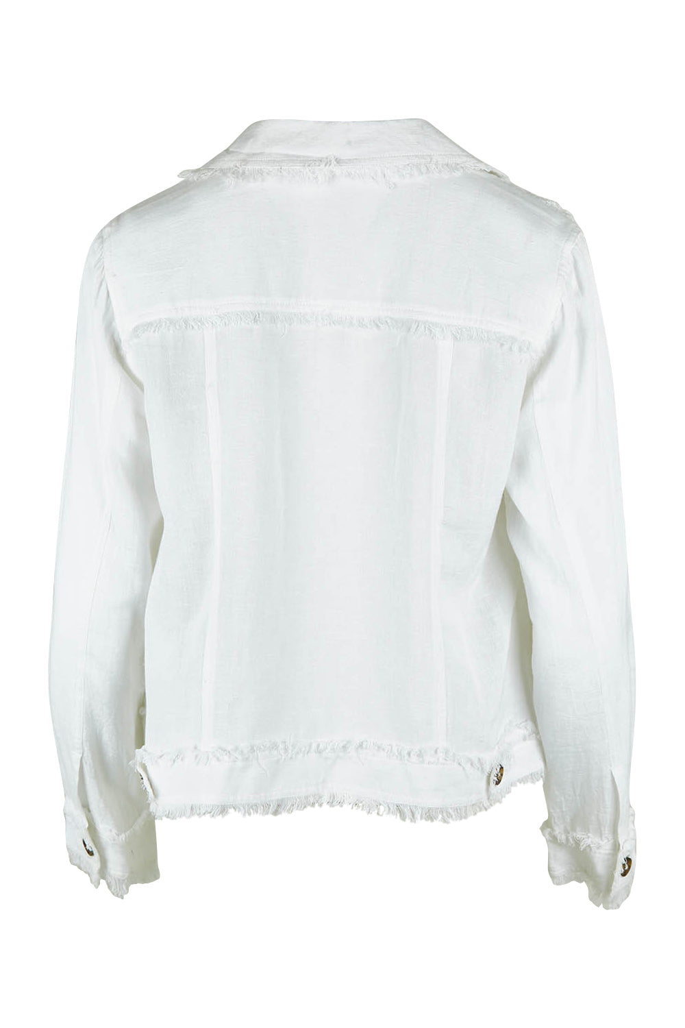 Product shot of the Essentials Linen Blend Jacket in colour White (White), from the back