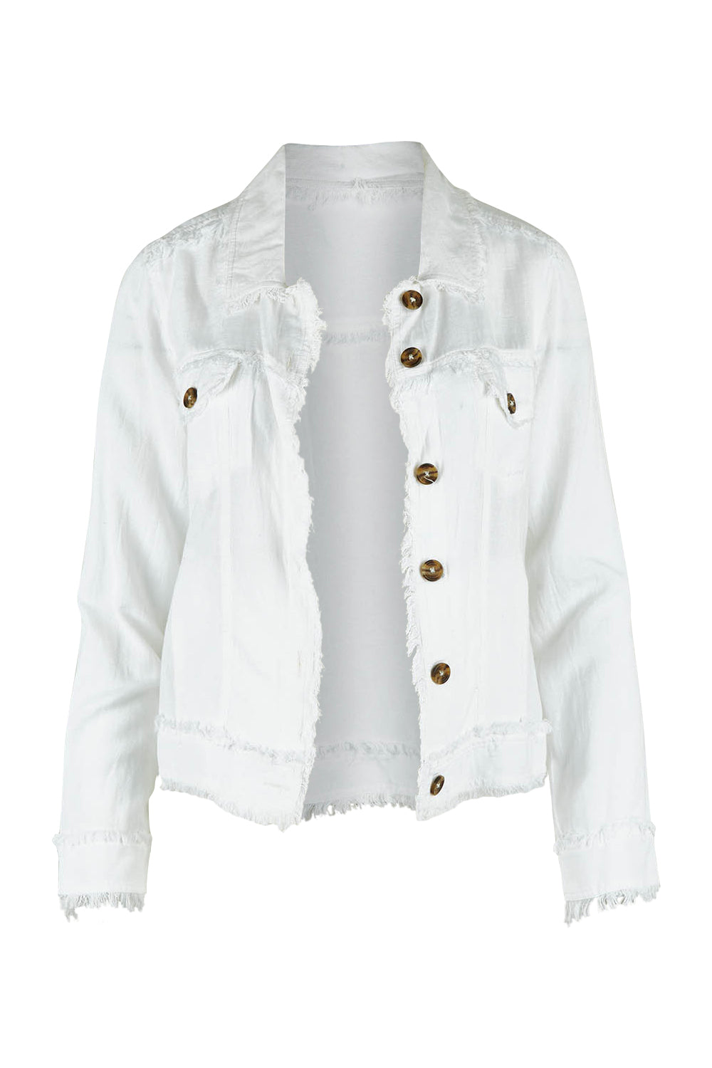 Product shot of the Essentials Linen Blend Jacket in colour White (White), from the front