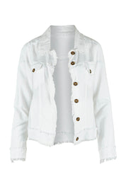Product shot of the Essentials Linen Blend Jacket in colour White (White), from the front