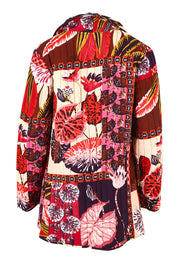 Product shot of the Chandalier Reversible Coat in colour Chandalier (Red), from the back