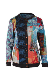 Product shot of the Billie Jean Cotton Blend Cardigan in colour Billiejean, from the front
