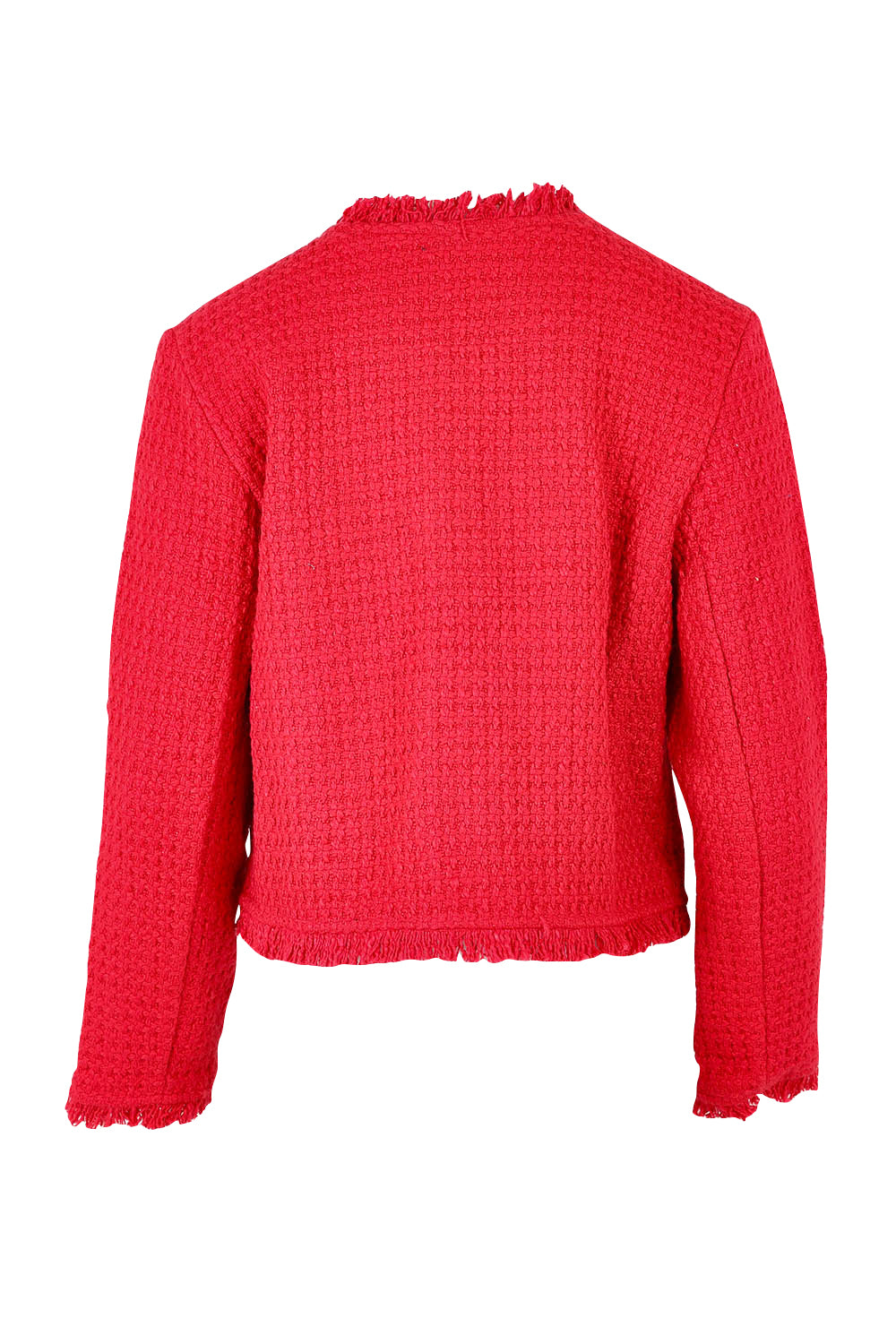 Product shot of the Chanel Cotton Coat in colour Red (Red), from the back