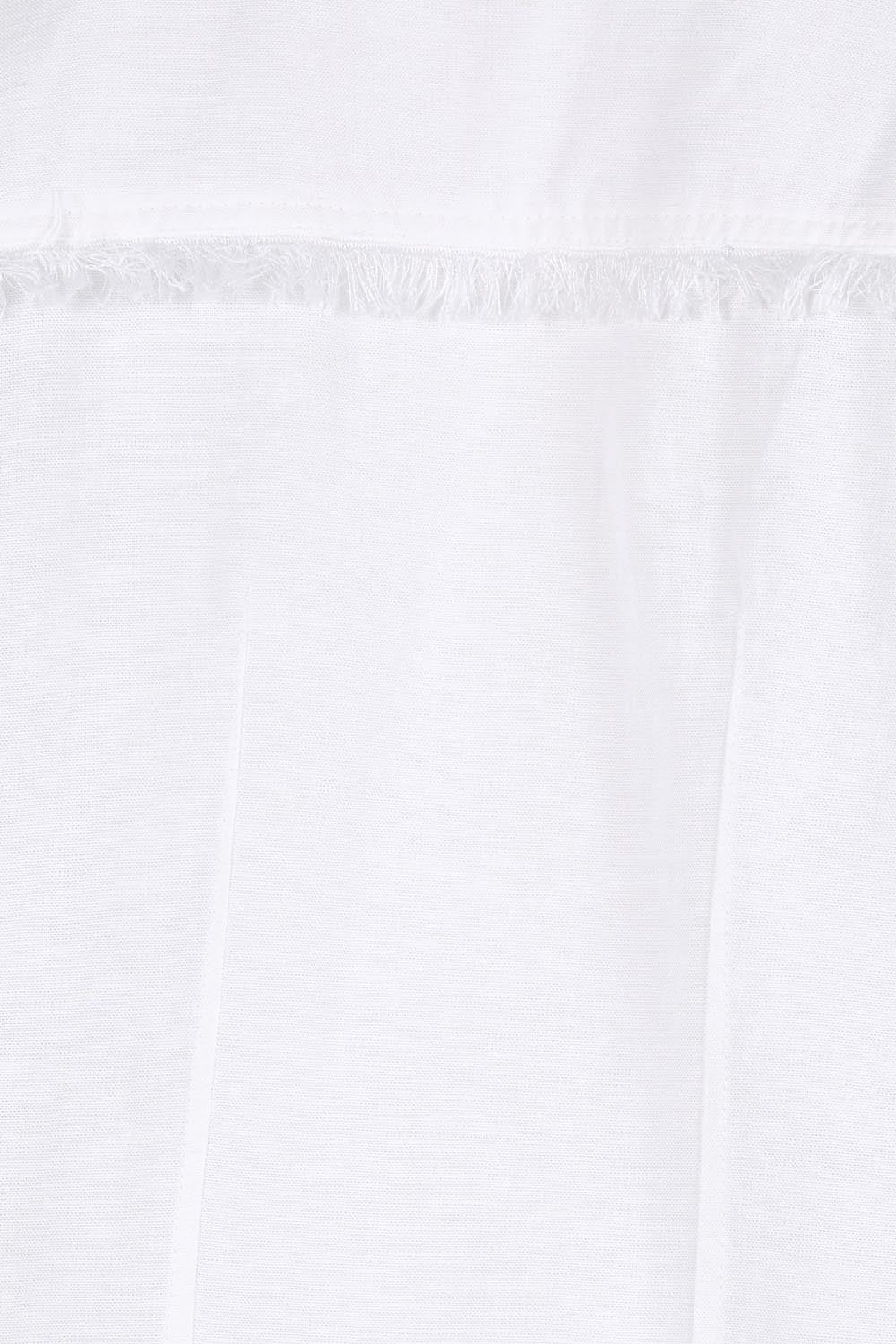 Essentials Cotton Linen Blend Fringe Jacket - White