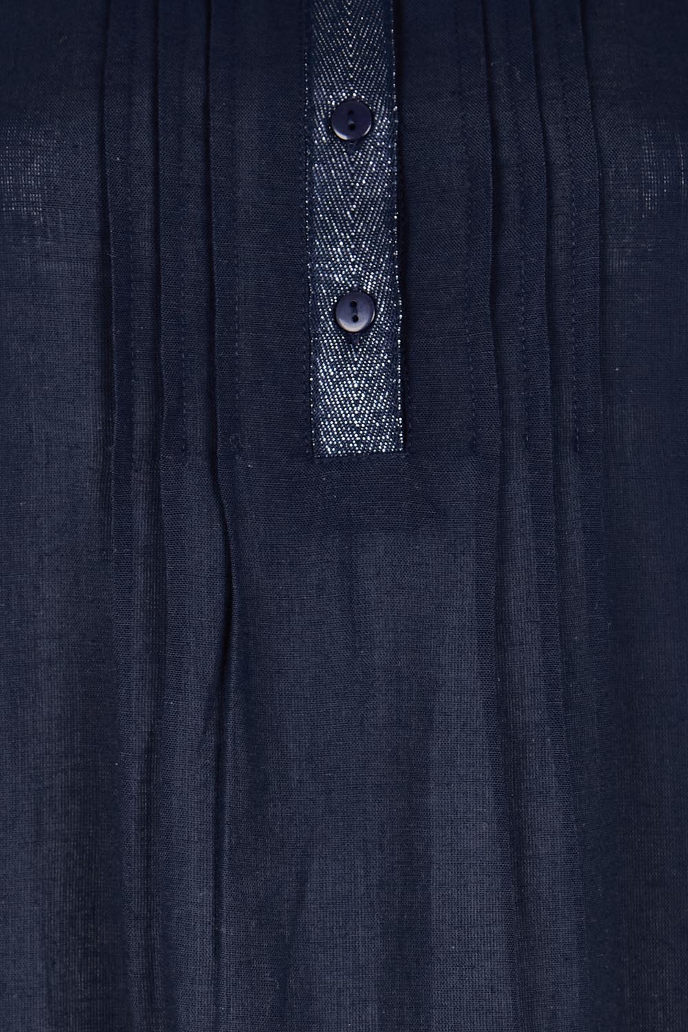 Product shot of the Essentials Linen Blend Cami - Navy in colour Navy, showing detail