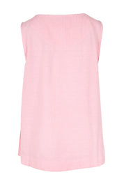 Product shot of the Essentials Linen Blend Cami - Pink in colour Pink, from the back
