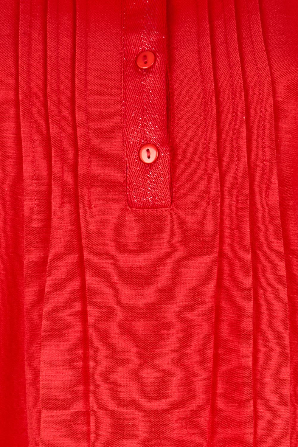 Product shot of the Essentials Linen Blend Cami - Red in colour Red, showing detail