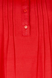 Product shot of the Essentials Linen Blend Cami - Red in colour Red, showing detail