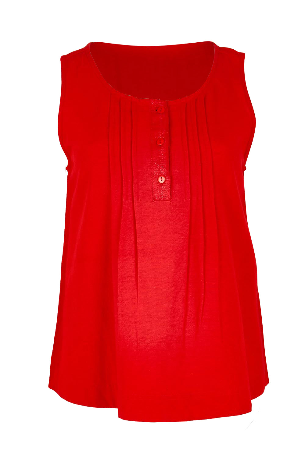 Product shot of the Essentials Linen Blend Cami - Red in colour Red, from the front