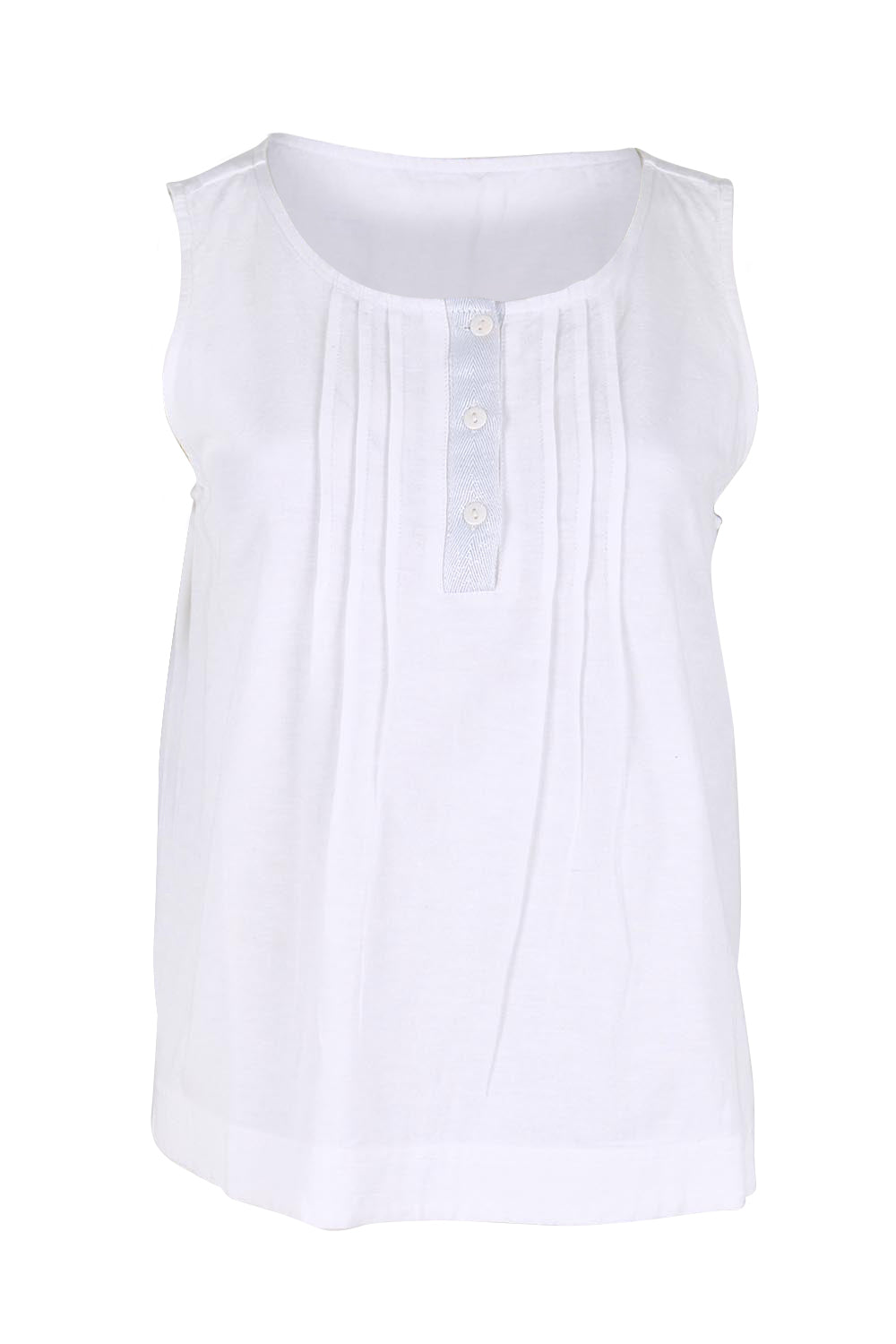 Product shot of the Essentials Linen Blend Cami - White in colour White, from the front