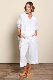 Essentials Cotton Linen Blend Pant - White