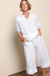Essentials Cotton Linen Blend Pant - White