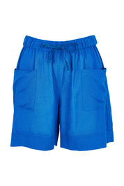 Product shot of the Essentials Linen Blend Shorts in colour Elecblue (Blue), from the front