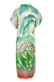 Product shot of the Collar Shirt Dress – Flamengo in colour Flamengo, from the back