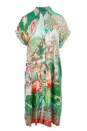 Product shot of the Collar Shirt Dress – Flamengo in colour Flamengo, from the front