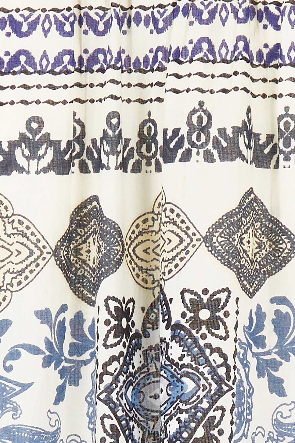 Product shot of the Ramatuelle Organic Cotton Print Dress in colour Print (Blue), detail