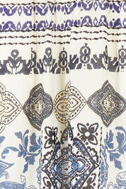 Product shot of the Ramatuelle Organic Cotton Print Dress in colour Print (Blue), detail