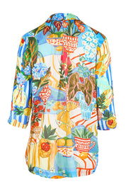Product shot of the Collar Shirt – Picnic in colour Picnic, from the back