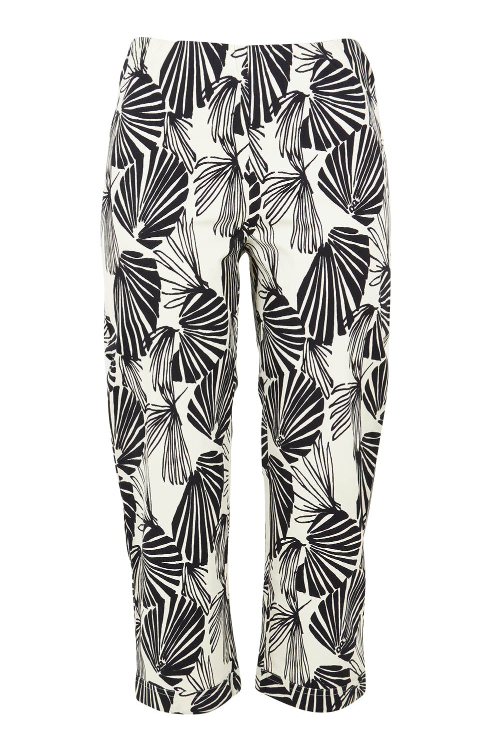 Product shot of the Papagayo Cotton Pant in colour Print (Black), from the front