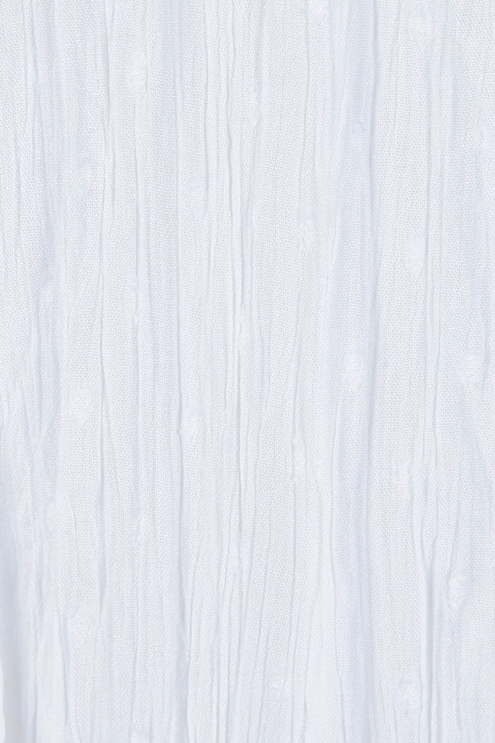Product shot of the Essentials Godet Short Sleeve Dress in colour White (White), detail