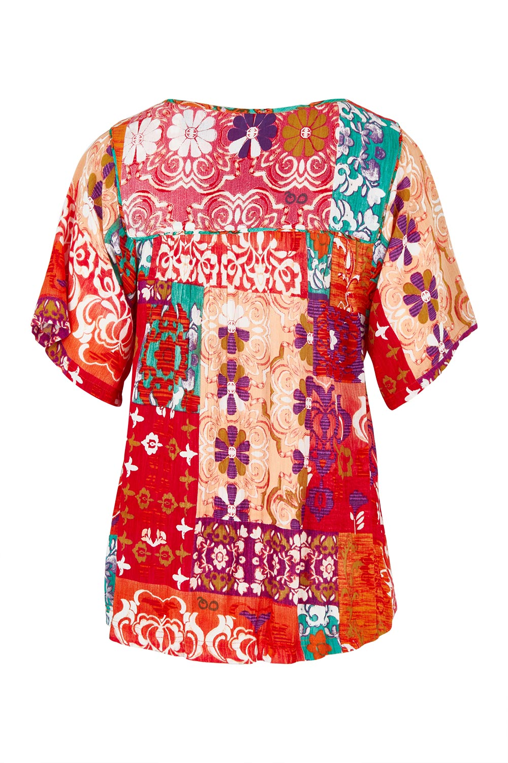 Product shot of the Bib Top in colour Araya, from the back