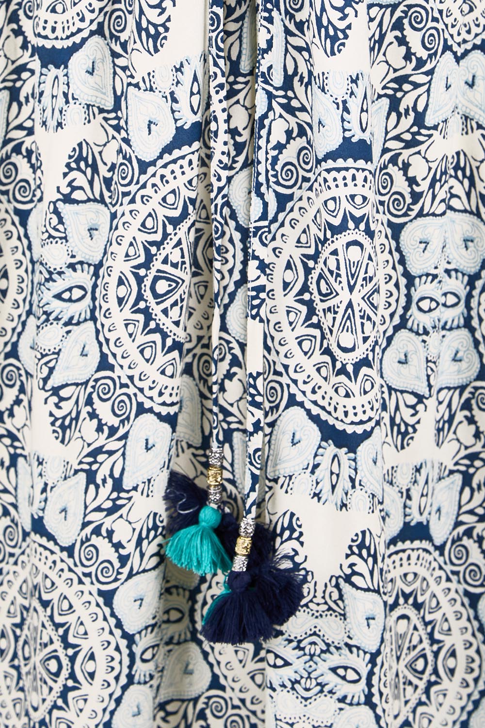 Product shot of the V Maxi Dress – Print in colour Print, showing detail