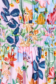 Product shot of the Short Sleeve Maxi Dress – Print in colour Print, showing detail