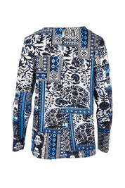 Product shot of the Contemporary Tee in colour Bhadoi (Blue), from the back