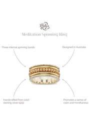 Product shot of the Medium Meditation Spinning Ring in colour Meditation (Metallics), detail