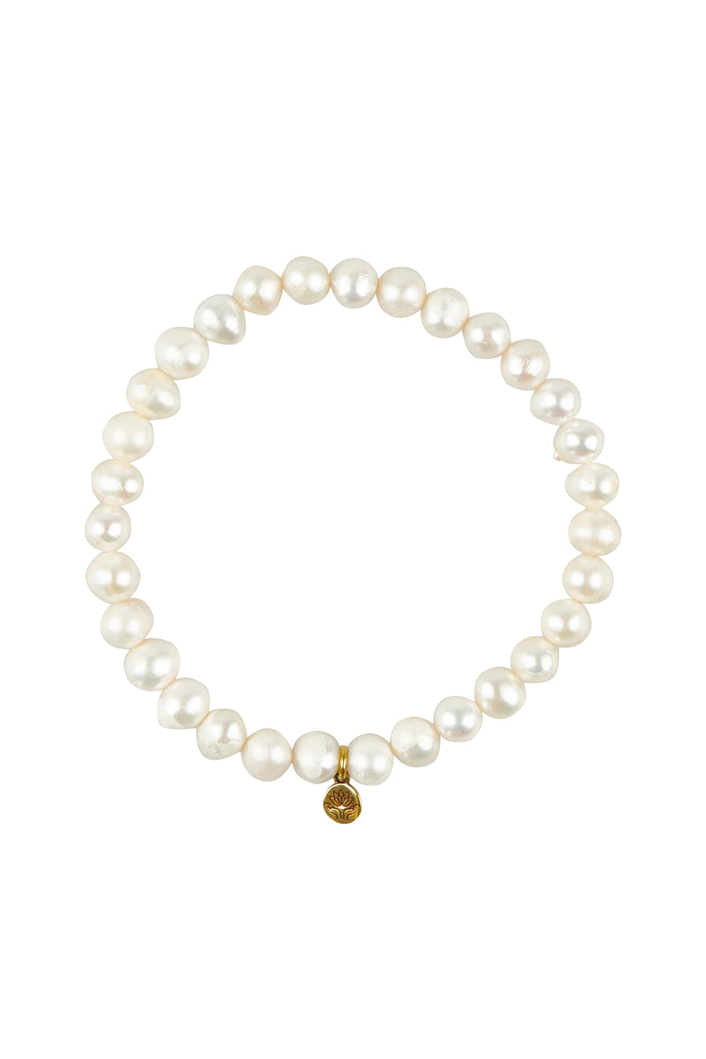 Product shot of the Thick Healing Gem Bracelet in colour Prosperity (White), from the front