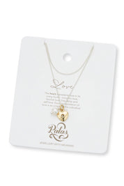 Product shot of the Dreamweaver Necklace in colour Love (Metallics), detail