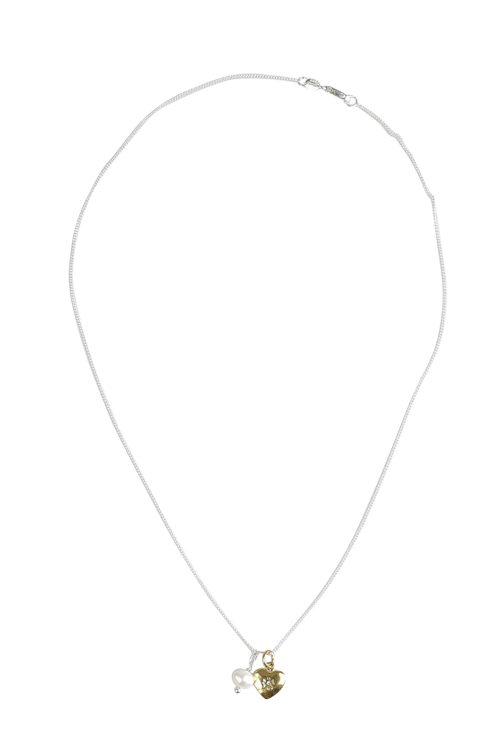 Product shot of the Dreamweaver Necklace in colour Love (Metallics), from the front